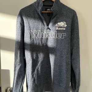 Roots Men's Whistler Half-Zip Sweater - Heather Dark Blue